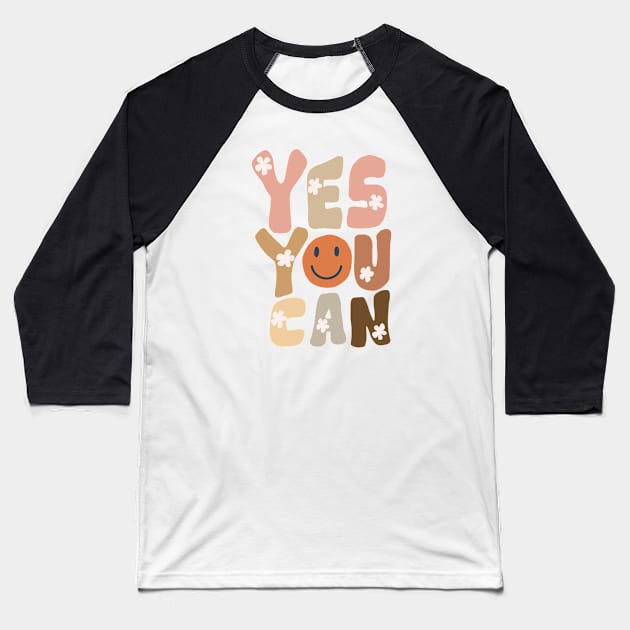 YES YOU CAN Baseball T-Shirt by Tyne Bobier Illustrations